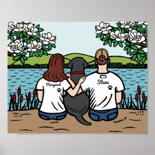 Personlig Black Labrador Family Brown L Poster
