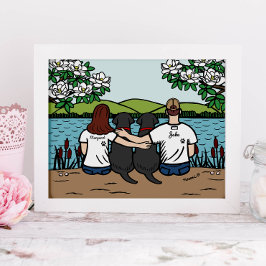 Personlig Black Labrador Family Brown Long Poster