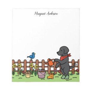 Personlig Black Labrador Gardener Anteckningsblock