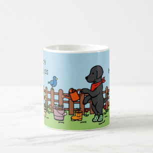 Personlig Black Labrador Lycklig Gardener Kaffemugg