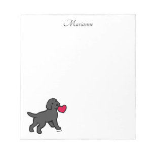 Personlig Black Labrador Puppy and Heart Anteckningsblock