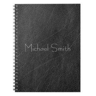 Personlig Black Leather Anteckningsbok