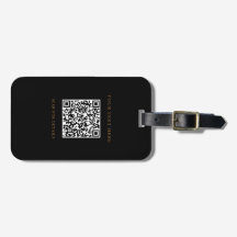 Personlig Black Loggage-tagg med QR-kod
