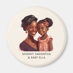 Personlig Black Mamma och Dotter (10) Magnet