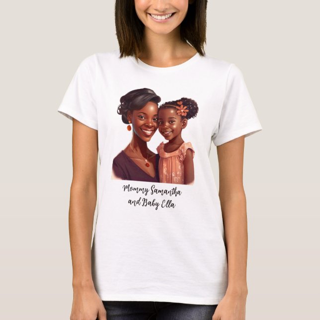 Personlig Black Mamma och Dotter (10) T Shirt (Framsida)