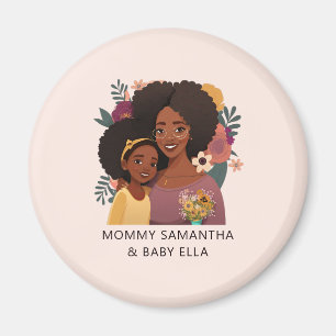 Personlig Black Mamma och Dotter (14) Magnet
