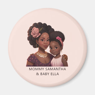 Personlig Black Mamma och Dotter (15) Magnet