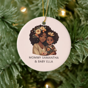 Personlig Black Mamma och Dotter (19) Julgransprydnad Keramik