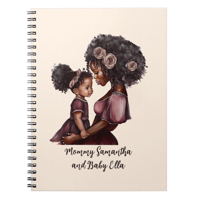 Personlig Black Mamma och Dotter (1) Anteckningsbok (Framsidan)