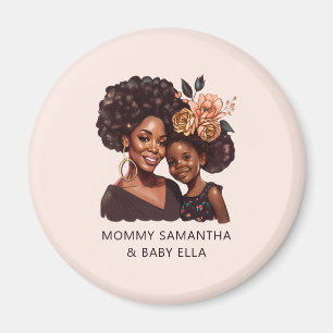 Personlig Black Mamma och Dotter (20) Magnet
