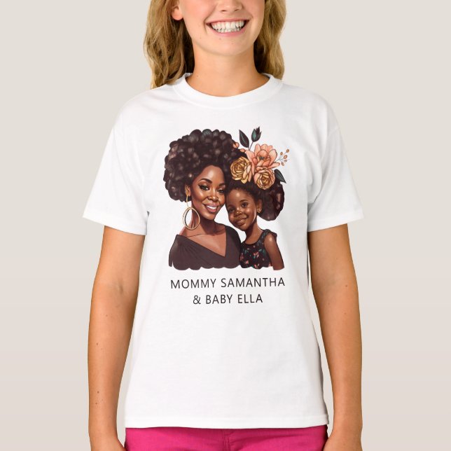 Personlig Black Mamma och Dotter (20) T-Shirt (Framsida)