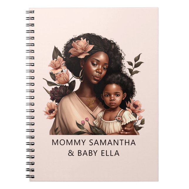 Personlig Black Mamma och Dotter (21) Anteckningsbok (Framsidan)