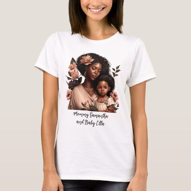 Personlig Black Mamma och Dotter (21) T Shirt (Framsida)