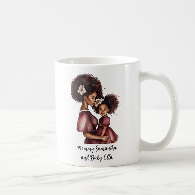 Personlig Black Mamma och Dotter (2) Kaffemugg (Höger)