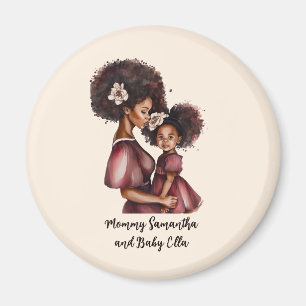 Personlig Black Mamma och Dotter (2) Magnet
