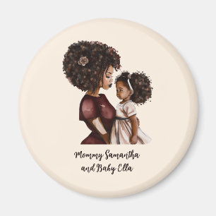 Personlig Black Mamma och Dotter (3) Magnet