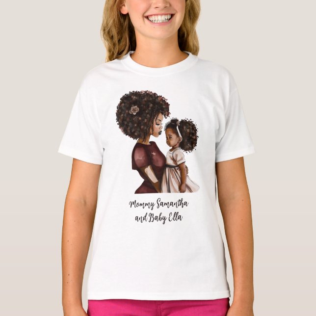 Personlig Black Mamma och Dotter (3) T Shirt (Framsida)