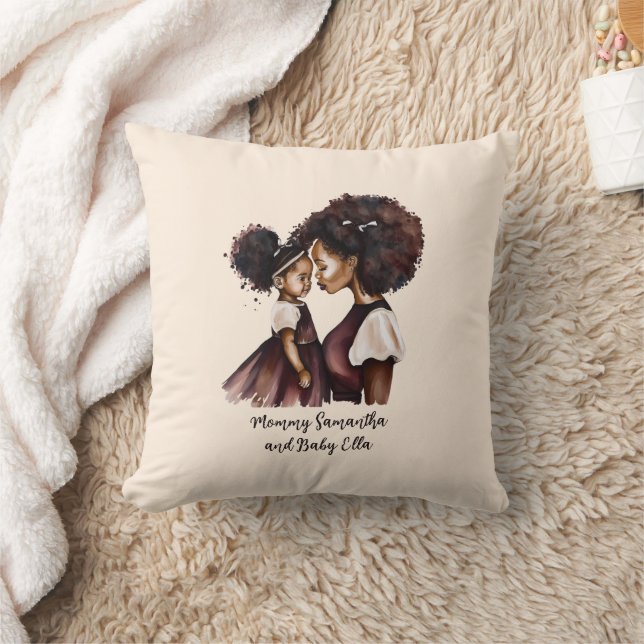 Personlig Black Mamma och Dotter (5) Kudde (Filt)