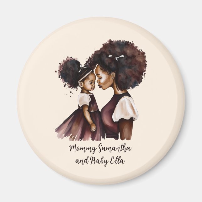 Personlig Black Mamma och Dotter (5) Magnet (Framsidan)