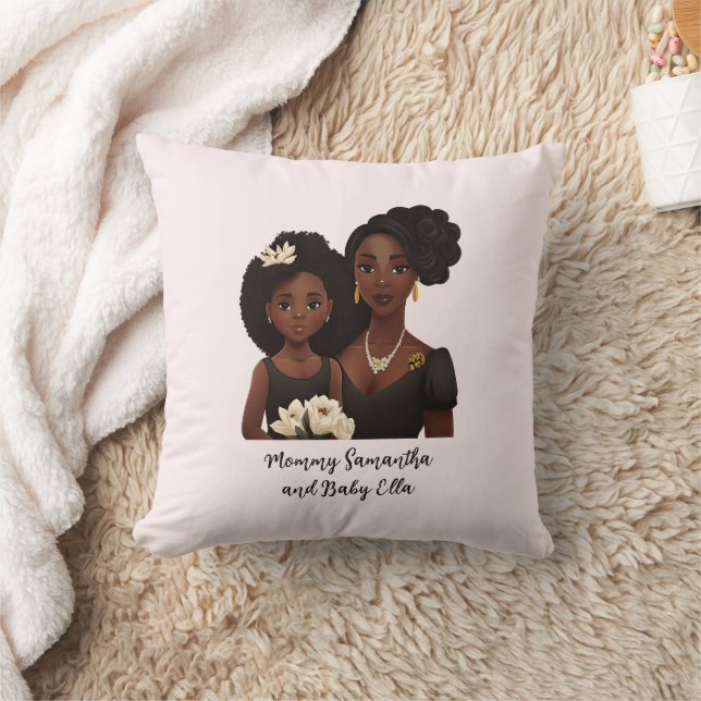 Personlig Black Mamma och Dotter (6) Kudde (Filt)