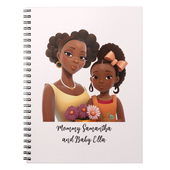 Personlig Black Mamma och Dotter (7) Anteckningsbok (Framsidan)