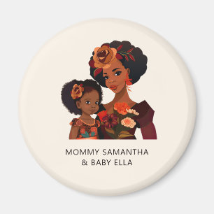 Personlig Black Mamma och Dotter (9) Magnet
