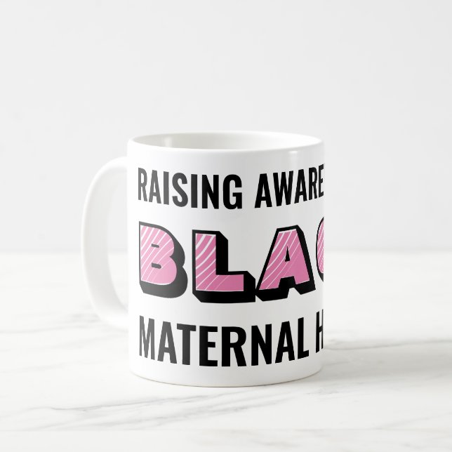 Personlig Black Maternals Health Awareness Kaffemugg (Framsida vänster)