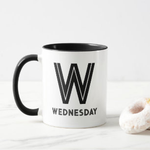 Personlig Black Modern Namn Initial Monogram Mugg