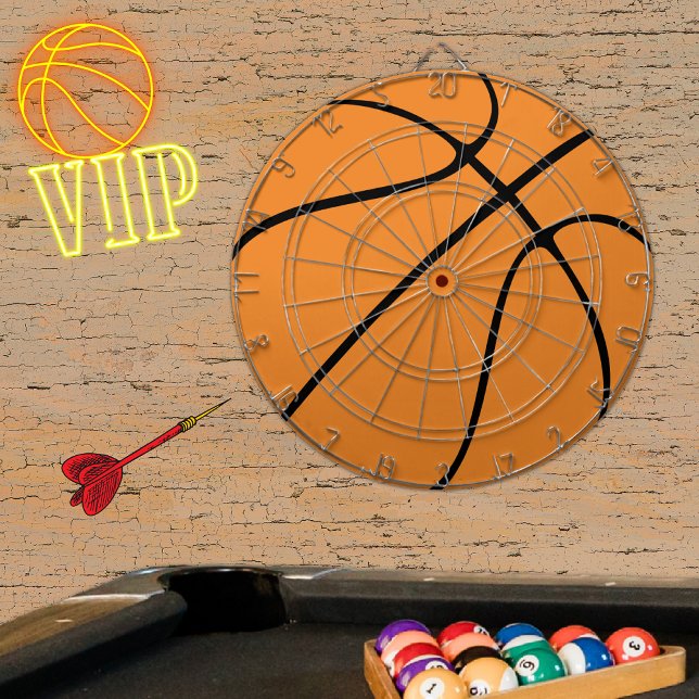 Personlig Black Modern orange Basketball Dart Darttavla (Skapare uppladdad)