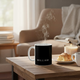 Personlig Black & Monogram med Anpassningsbar Kaffemugg