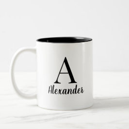 Personlig Black Monogram Namn Coffee Mugg