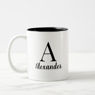 Personlig Black Monogram Namn Coffee Mugg