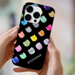 Personlig Black Mönster<br><div class="desc">Detta moderna iphone case har en färgstark abstrakt mönster i svart bakgrund. Anpassade enkelt med ditt namn eller monogram. Använda Verktyg i Design om du vill ändra texten storlekt,  stil eller färg. Ursprunglig vattenfärg © Michele Davies.</div>