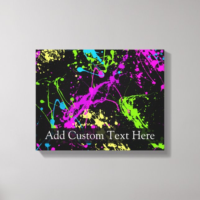 Personlig Black/Neon Splatter Canvastryck (Framsida)