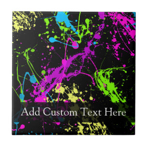 Personlig Black/Neon Splatter Kakelplatta