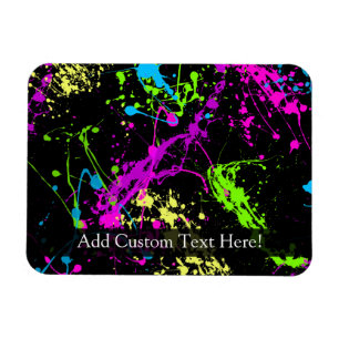 Personlig Black/Neon Splatter Magnet