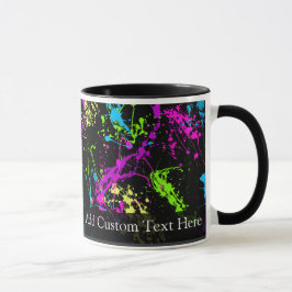 Personlig Black/Neon Splatter Mugg