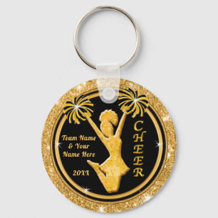 Personlig Black och Guld Cheerlead Keychains Nyckelring