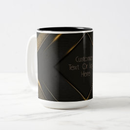 Personlig Black och Guld Chevron Två-Tonad Mugg