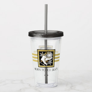 Personlig Black och Guld Glitter Ice Skating Take Away Mugg