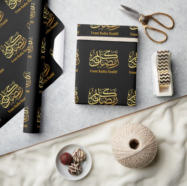 Personlig Black och Guld Ramadan Mubarak Presentpapper (Hantverk)