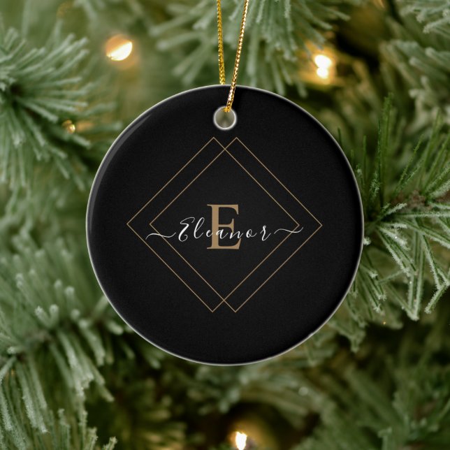 Personlig Black Ornaments med Namn Julgransprydnad Keramik (Träd)