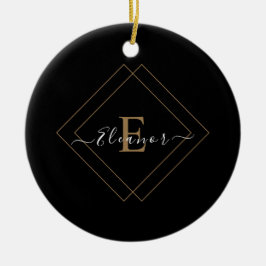 Personlig Black Ornaments med Namn Julgransprydnad Keramik