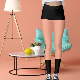 Personlig Black Peach Rand Cat Retro Leggings