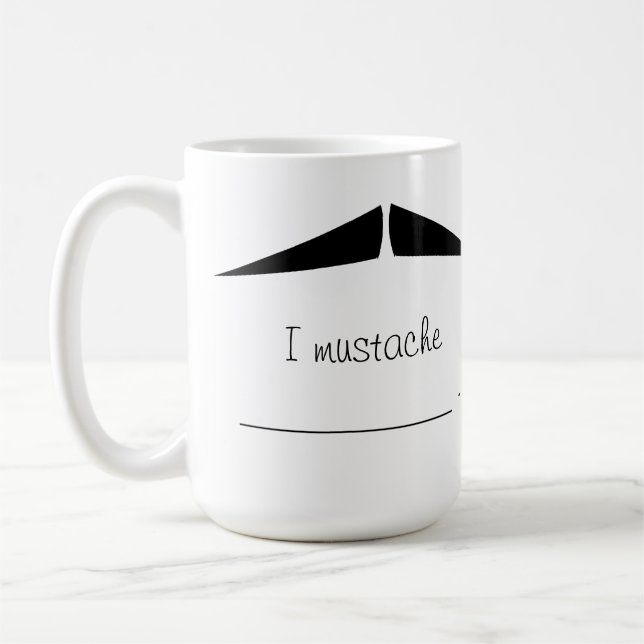Personlig Black Pencil Mustache Stache Mugg (Vänster)