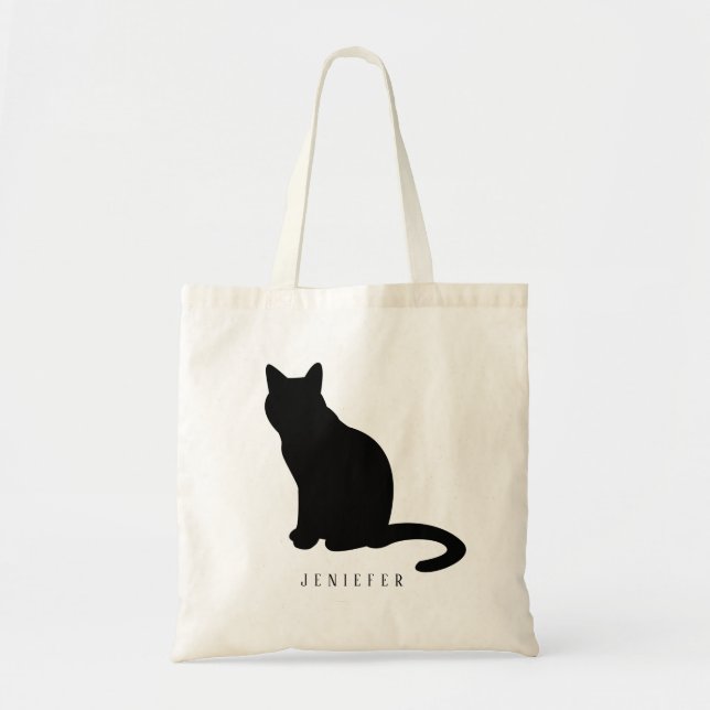 Personlig Black Pet Tass Anpassningsbar Cute Cat T Tygkasse (Framsidan)