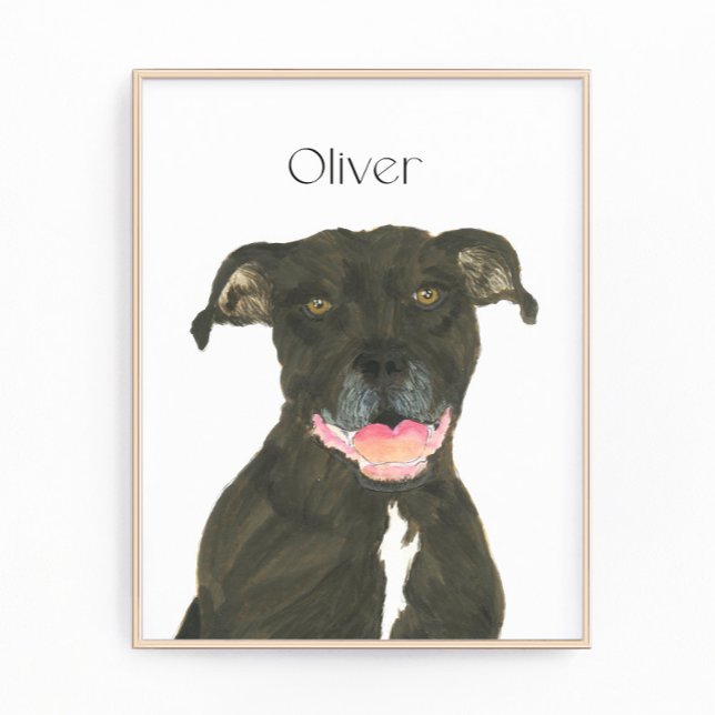 Personlig Black Pitbull Hund Art Fototryck (Skapare uppladdad)