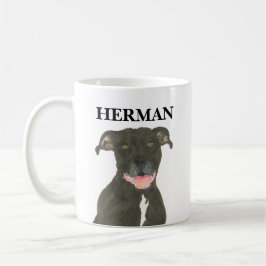Personlig Black Pitbull Hund Kaffemugg
