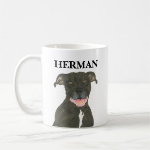 Personlig Black Pitbull Hund Kaffemugg