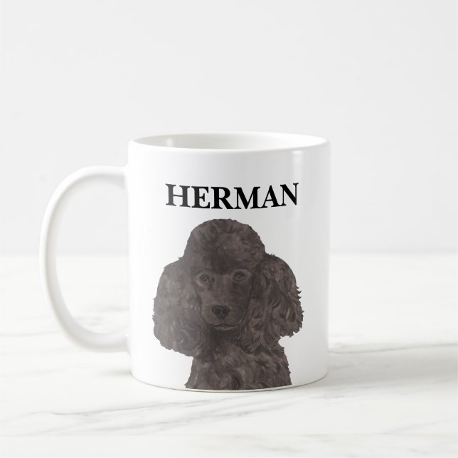Personlig Black Pudel Kaffemugg (Vänster)